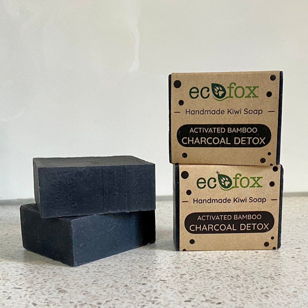 The Eco Fox Charcoal Detox bar is  a natural handmade facial soap bar with activated bamboo