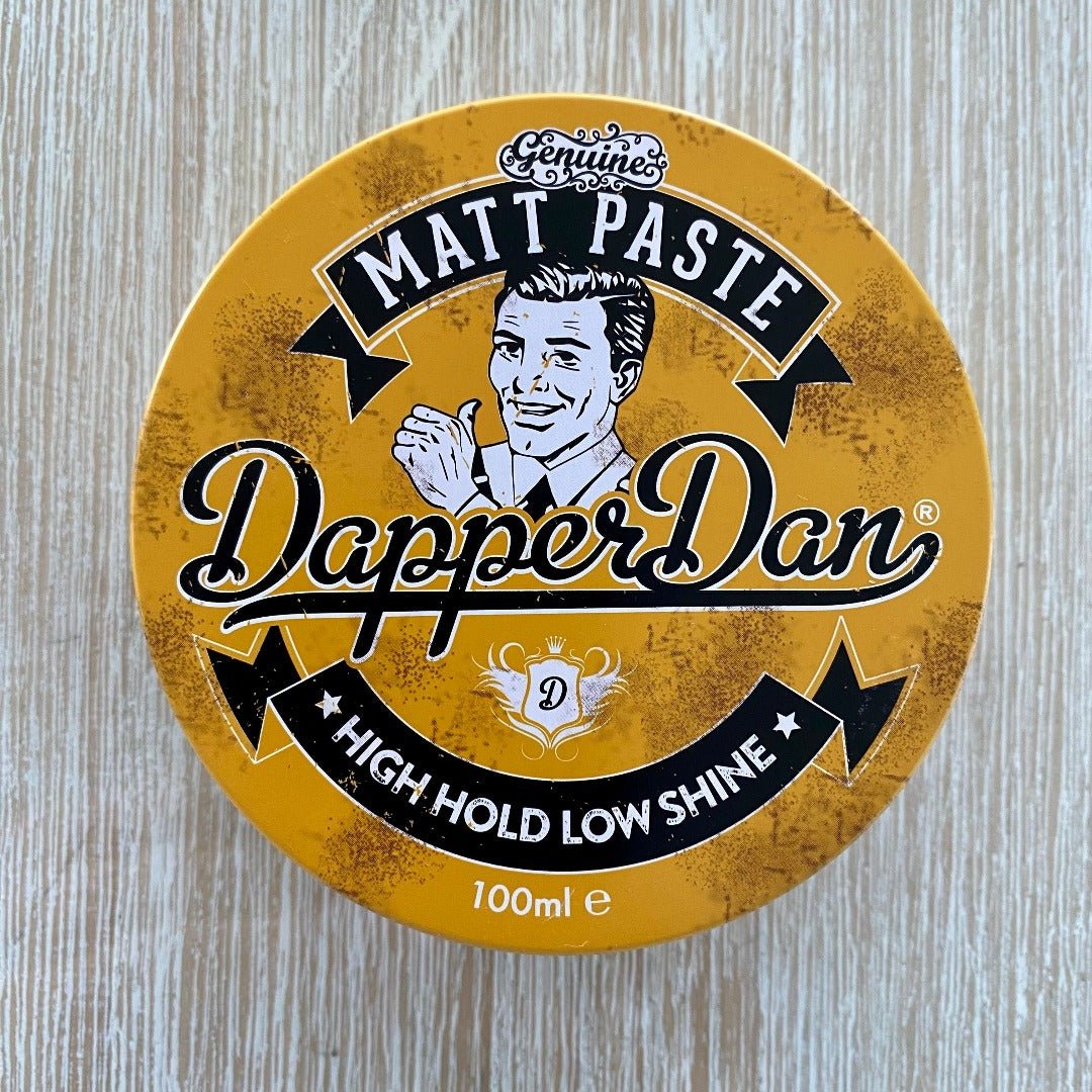 Dapper Dan's hair styling products featuring Matt Paste.