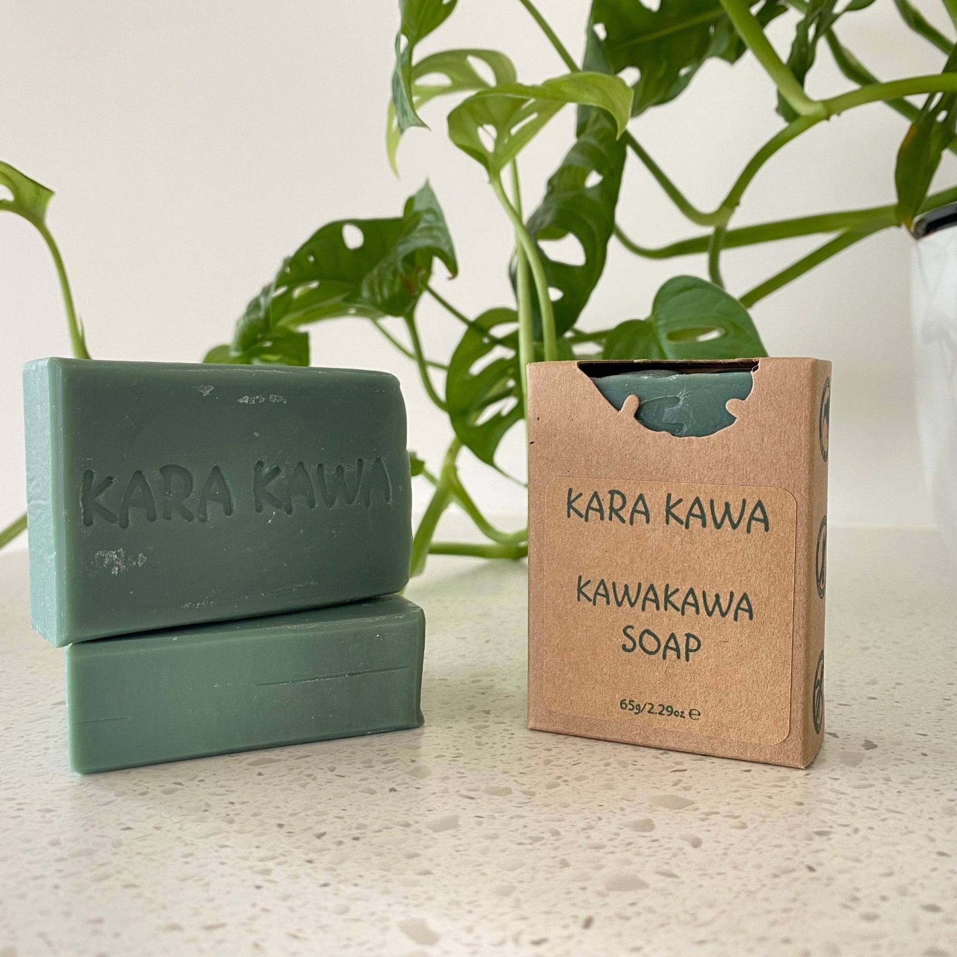 Our natural handcrafted Kawakawa Soap bar soothes sensitive skin, helps with acne, eczema, dermatitis, and psoriasis.