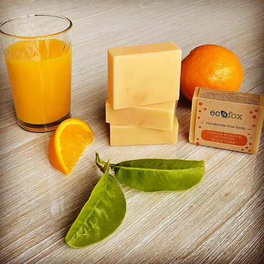 Handmade Orange Bloom & Calendula Body Soap, zesty and invigorating, antibacterial and antiseptic.