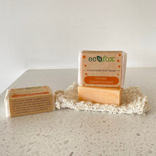 Eco Fox handmade natural conditioner bar with Orange essential oil.