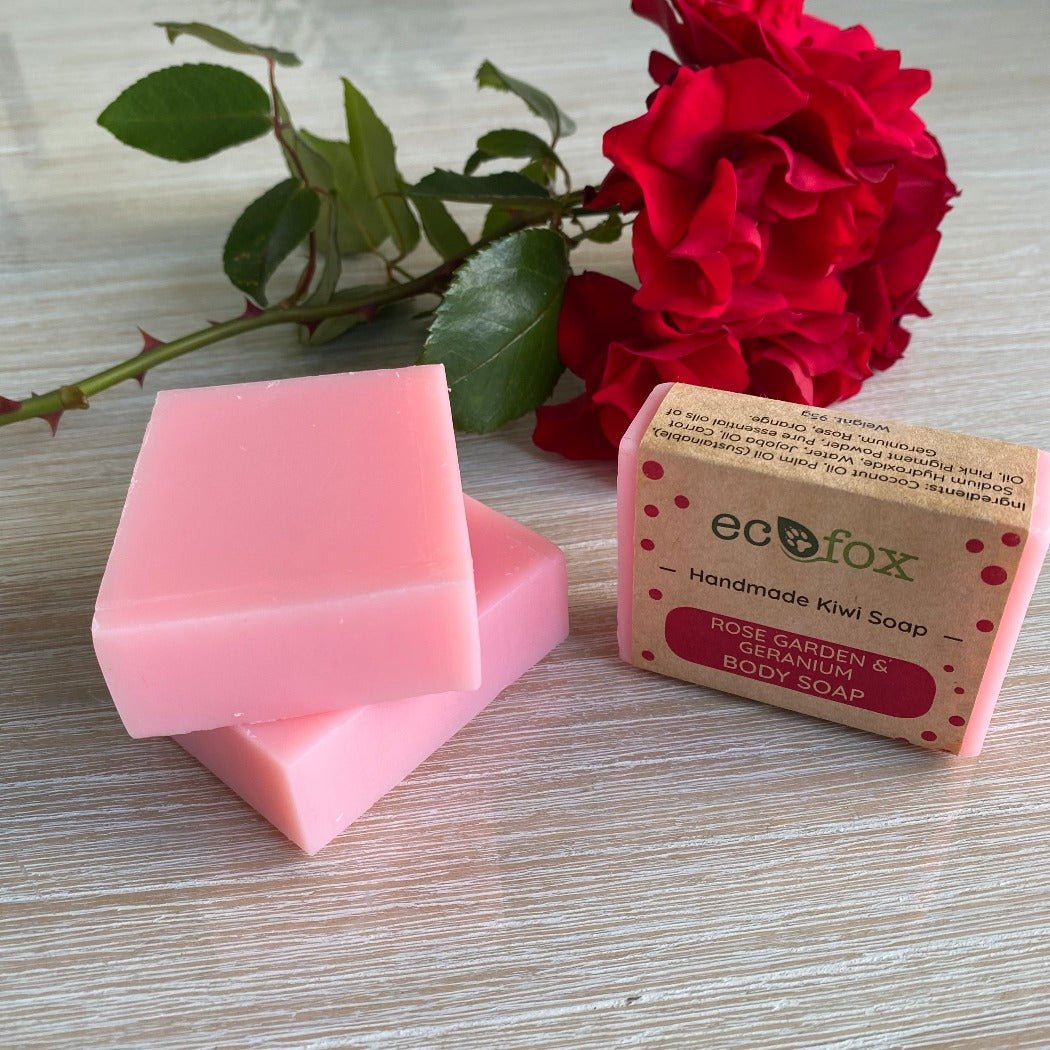 Handmade Rose Garden & Geranium Body Soap Bar, nourishing and hydrating for mature, dry, or fragile skin